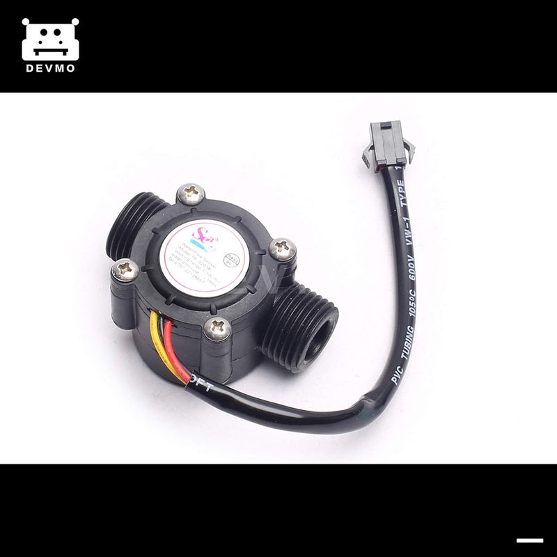 DEVMO 1/2'' Water Flow Hall Sensor Control Switch Fluid Flow Meter Flowmeter Counter 1-30L/min Compatible with Ar-duino - Image 2