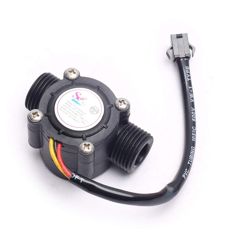 DEVMO 1/2'' Water Flow Hall Sensor Control Switch Fluid Flow Meter Flowmeter Counter 1-30L/min Compatible with Ar-duino - Image 1