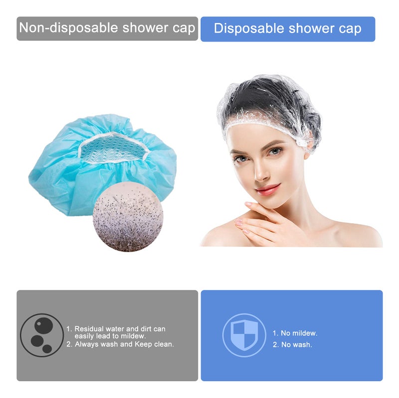 Ceizioes 150 PCS Upgrade Disposable Shower Caps. Ceizioes Waterproof Hair Bath Caps. Thickening Shower Cap for Women Kids Girls. Hotel and Hair Salon. Travel Spa. Home Use Beauty Salon - Image 3