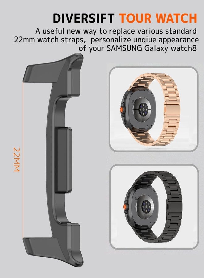 NINKI 22MM Watch Adapters for Samsung Watch 8 44mm 40mm Bands Connection for Samsung Watch 8 Classic Strap Connection Stainless Steel Adapter Galaxy 8 Watch Bands Accessories Connectors Titanium Grey - Image 5
