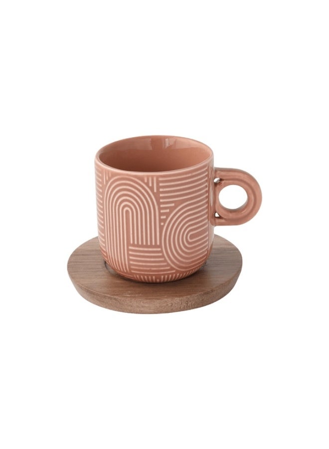 Easy Life 4-Piece Take a Loop Dishwasher Safe Cup and Saucer Set Multicolor 110ml - Image 3