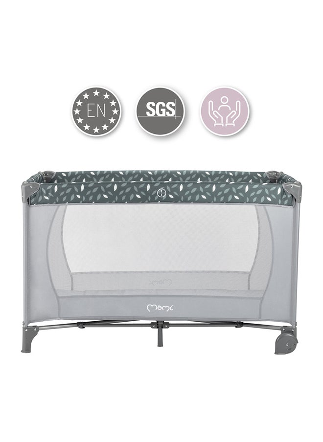 Momi - Belove Baby Crib Travel Cot, Foldable Lightweight Breathable Baby Playpen, Comfortable Sleeping Crib With Carrying Case Easy2Transport For 0+ Months - Grey - Image 1