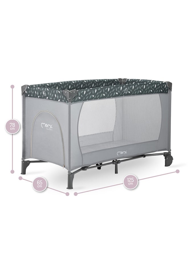 Momi - Belove Baby Crib Travel Cot, Foldable Lightweight Breathable Baby Playpen, Comfortable Sleeping Crib With Carrying Case Easy2Transport For 0+ Months - Grey - Image 1