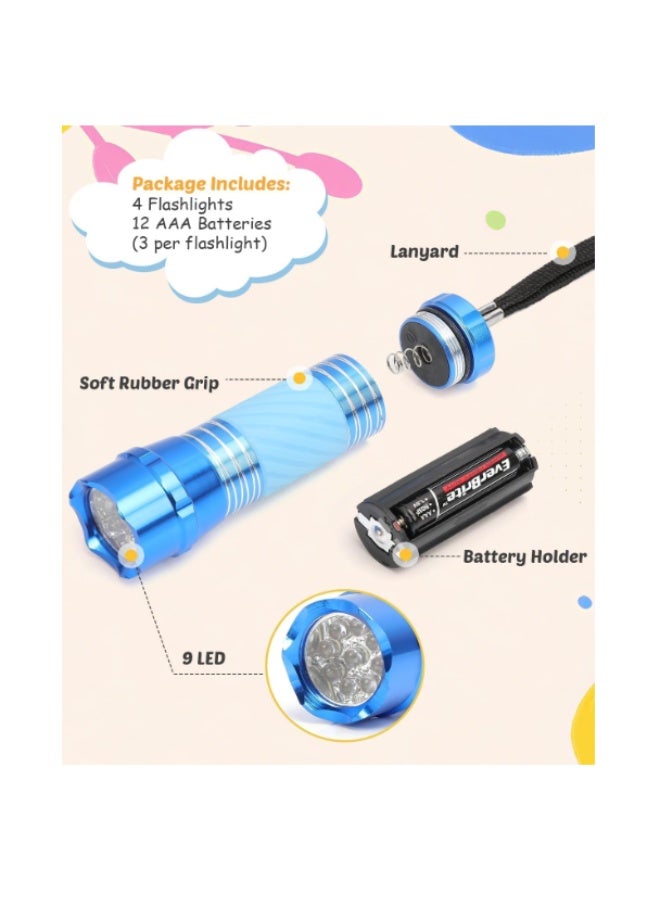 EverBright EverBrite 4-Pack LED Flashlight Mini Torch, 90mm Small Torches, Colorful Glow in Dark Torch Light, Camping Hiking Outdoors Party-Lightweight, Batteries Included - Image 4