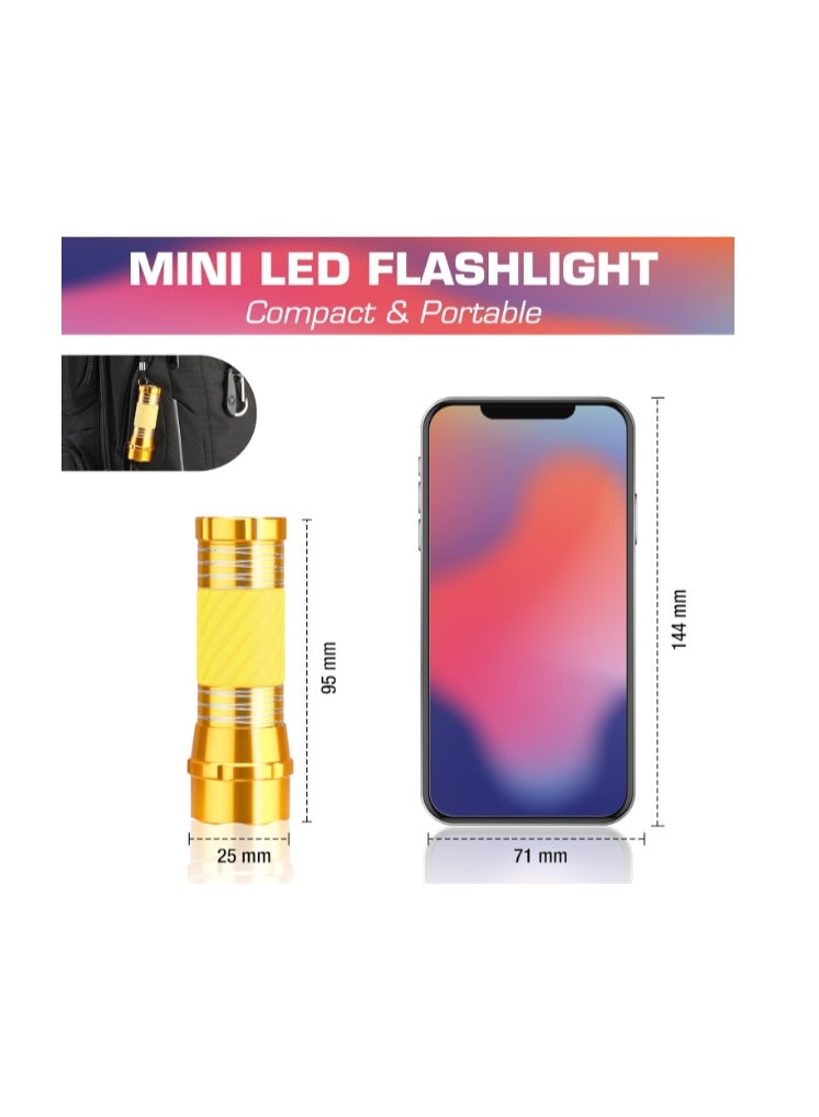 EverBright EverBrite 4-Pack LED Flashlight Mini Torch, 90mm Small Torches, Colorful Glow in Dark Torch Light, Camping Hiking Outdoors Party-Lightweight, Batteries Included - Image 3