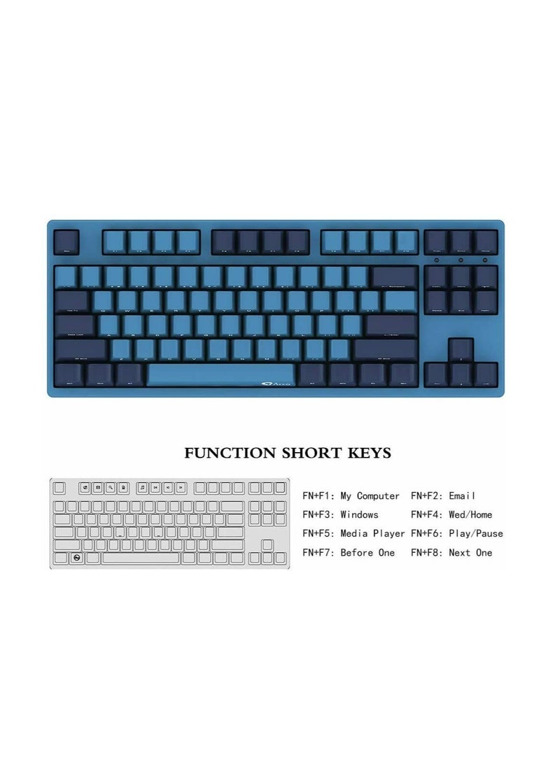 AKKO - AKKO 3087 SP Ocean Star Cherry MX Switch PBT Keycap Full Anti-Ghosting Mechanical Keyboard (Cherry MX Red) - Image 1