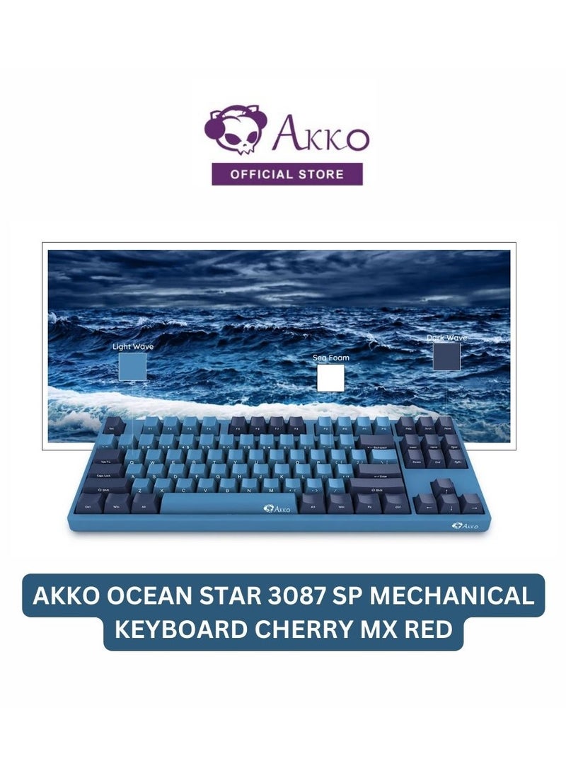 AKKO - AKKO 3087 SP Ocean Star Cherry MX Switch PBT Keycap Full Anti-Ghosting Mechanical Keyboard (Cherry MX Red) - Image 1