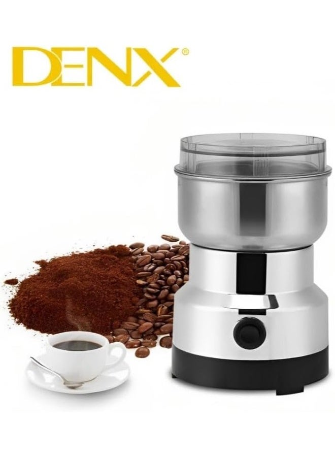 دينكس مطحنة كهربائية متعددة الوظائف من DENX طراز DX2505 - مطحنة مدمجة متعددة الاستخدامات بقدرة 150 واط | سعة 300 مل | 4 شفرات من الفولاذ المقاوم للصدأ | مناسبة للقهوة والتوابل والمكسرات والأعشاب والعصائر | ألوان متعددة، قابس بريطاني. - Image 2