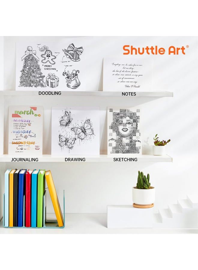 Shuttle Art Retractable Black Gel Pens Set, 15 Pack 0.5mm Black Ink Pastel Gel Ink Pens, Fine Point Rollerball Cute Pens for Women Students Writing Journaling Taking Notes School Office Supplies - Image 4