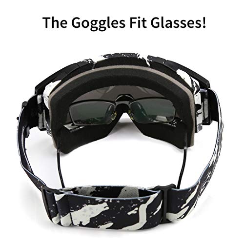 ZDATT Motocross Goggles Dirtbike ATV Motorcycle Anti-UV Motorbike Ski Goggles Anti-Slip Strap Nose Cover Fit Glasses & Helmet - Image 4