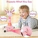 JISON21 Dancing Giraffe Musical Plush Toy Recording Repeating Talking Giraffe Baby Toy for 612 Months Interactive Singing Stuffed Animal Birthday Gift for Grandkids Infants ToddlersPink - Image 4