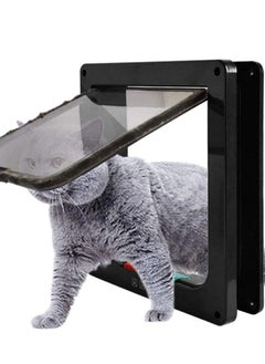 Y&D 4-Way Locking Magnetic Cat Flap, Large Size - Pet Door for Cats and Dogs, Interior & Exterior Use, Easy Installation, Outer Size: 11"x 9.8"  - Image 1