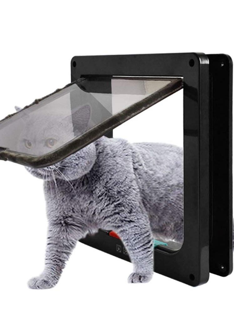 Y&D 4-Way Locking Magnetic Cat Flap, Large Size - Pet Door for Cats and Dogs, Interior & Exterior Use, Easy Installation, Outer Size: 11"x 9.8"  - Image 1