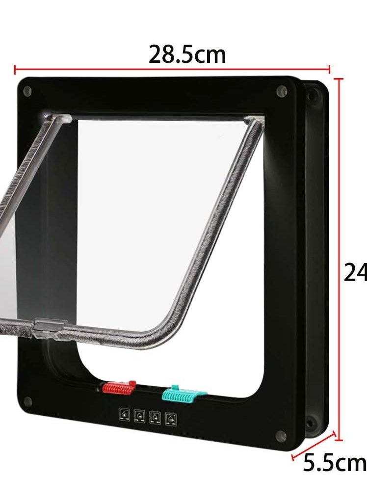 Y&D 4-Way Locking Magnetic Cat Flap, Large Size - Pet Door for Cats and Dogs, Interior & Exterior Use, Easy Installation, Outer Size: 11"x 9.8"  - Image 5