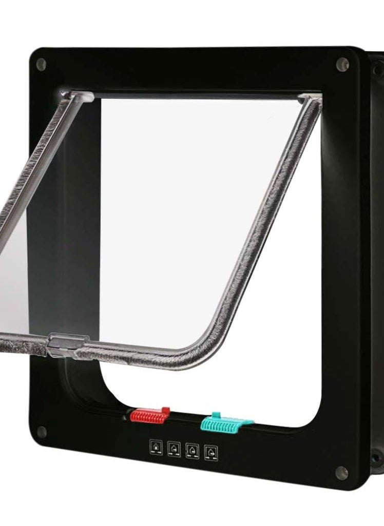 Y&D 4-Way Locking Magnetic Cat Flap, Large Size - Pet Door for Cats and Dogs, Interior & Exterior Use, Easy Installation, Outer Size: 11"x 9.8"  - Image 2