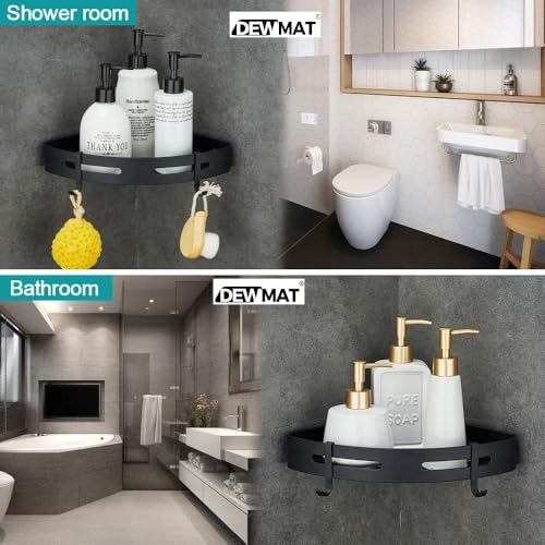 DEW MAT Plastic Bathroom Accessories Set/Bathroom Organiser Without Drill/Bathroom Shelves/Corner Bathroom Shelf/Corner Shelf for Kitchen Wall Mounted Sticky Corner Shelf for Wall(8.5 INCH,1 Piece). - Image 5