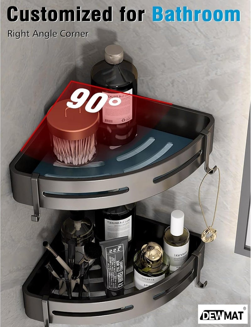 DEW MAT Plastic Bathroom Accessories Set/Bathroom Organiser Without Drill/Bathroom Shelves/Corner Bathroom Shelf/Corner Shelf for Kitchen Wall Mounted Sticky Corner Shelf for Wall(8.5 INCH,1 Piece). - Image 3