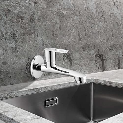 Ruhe® Kubix Bib Cock Brass Faucet | Bib Tap for Bathrooms, Washing Areas, Gardens | Faucet with Chrome Finish - Image 1