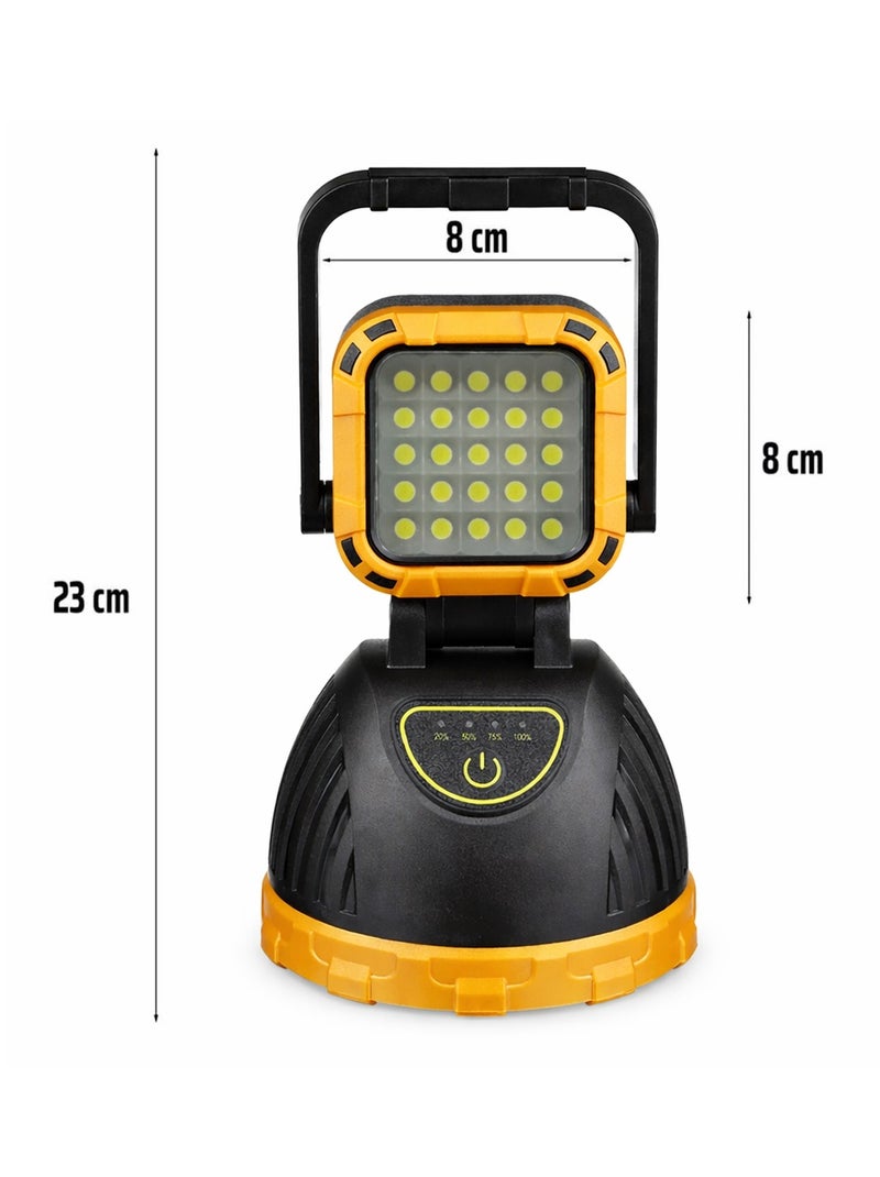 Hi Sheen مصباح عمل LED شمسي طراز Sheen HS-8033A، فانوس طوارئ قابل لإعادة الشحن، مصباح تخييم محمول مزود بشعاع ضوئي عالي قابل للدوران، يدعم الشحن عبر USB وType-C، يعمل كبنك طاقة (Power Bank)، ومصباح كاشف متعدد الأوضاع للاستخدام الخارجي، والصيد، وأعمال الإصلاح، وحالات انقطاع التيار الكهربائي. - Image 2