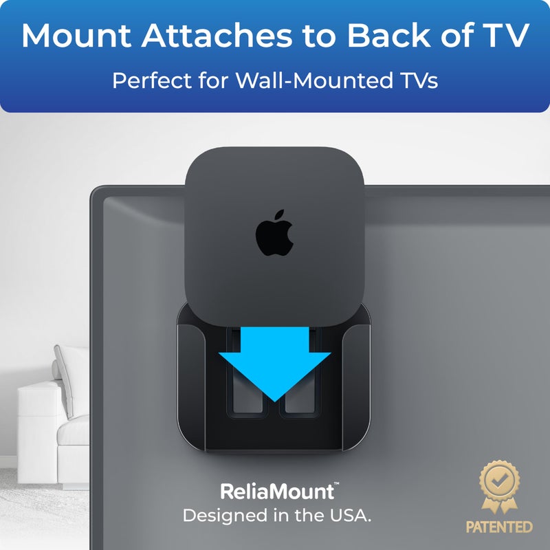 ReliaMount Basic Mount for Apple TV â€“ Compatible with All Apple TV Generations (Including All 4K Models) - Image 2