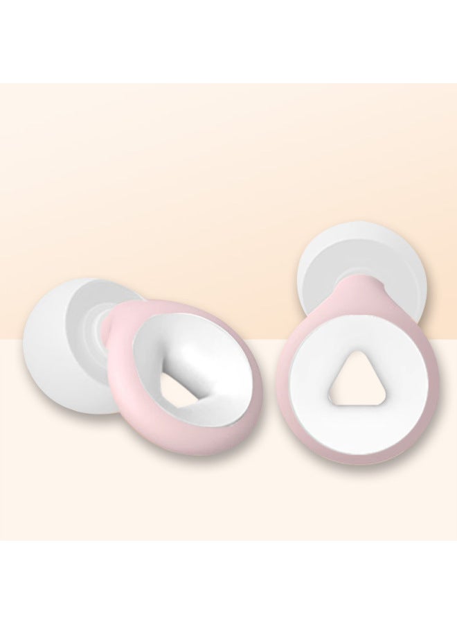 Silicone Earplugs Swimming Professional Waterproof Super Noise Reduction Earplugs Sleep Sound Insulation Earplugs For Elderly Bathing Ears-Color:Triangular Style [white, Pink And White] White High-end Box + Color Box