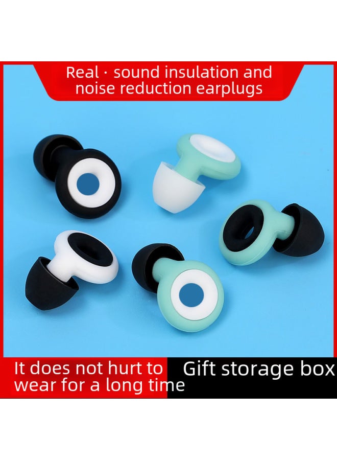 Silicone Earplugs Swimming Professional Waterproof Super Noise Reduction Earplugs Sleep Sound Insulation Earplugs For Elderly Bathing Ears-Color:Triangular Style [white, Pink And White] White High-end Box + Color Box