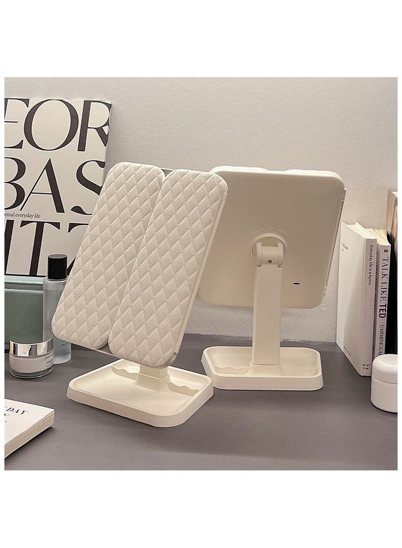 general LED Desktop Makeup Mirror with Lights Three-Fold Magnifying Rotatable Mirror for Bedroom Vanity - Image 3