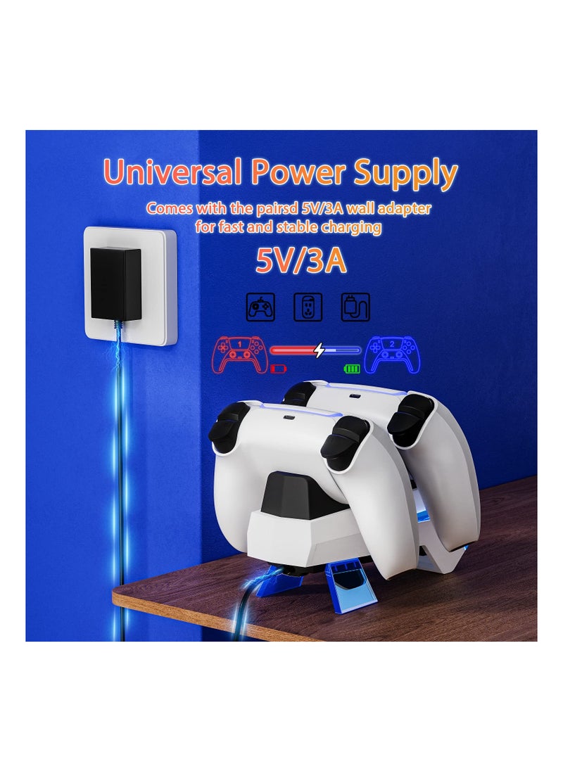 SYOSI - PS5 Controller Charger Station, PS5 Charging Station with Fast Charging AC UK Adapter 5V/3A, Electronic Dog Style Dual Playstation 5 Controller Charger Station Accessories with LED Indicator - Image 1