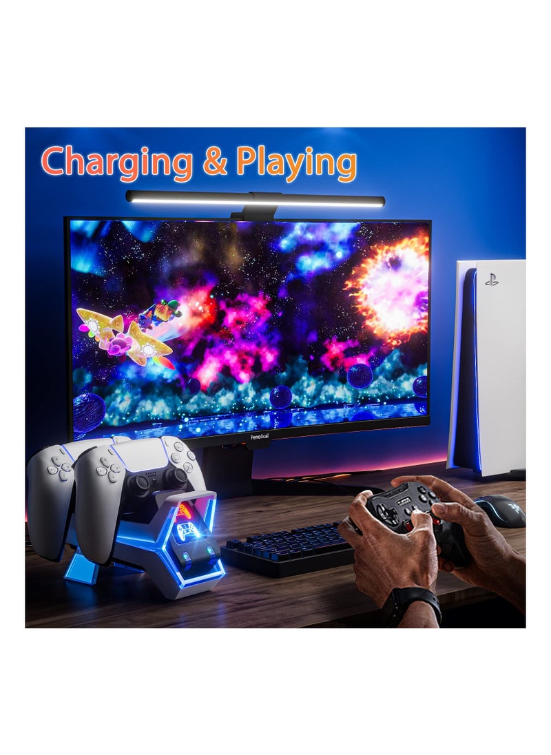 SYOSI - PS5 Controller Charger Station, PS5 Charging Station with Fast Charging AC UK Adapter 5V/3A, Electronic Dog Style Dual Playstation 5 Controller Charger Station Accessories with LED Indicator - Image 1
