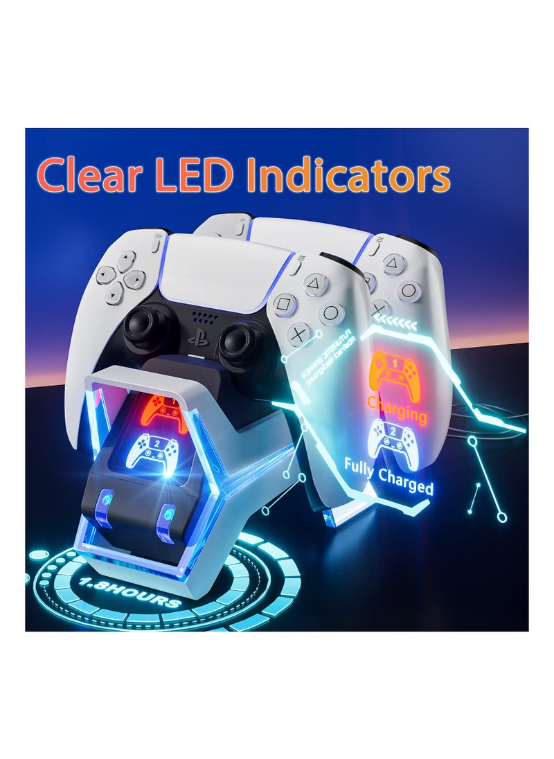 SYOSI - PS5 Controller Charger Station, PS5 Charging Station with Fast Charging AC UK Adapter 5V/3A, Electronic Dog Style Dual Playstation 5 Controller Charger Station Accessories with LED Indicator - Image 1