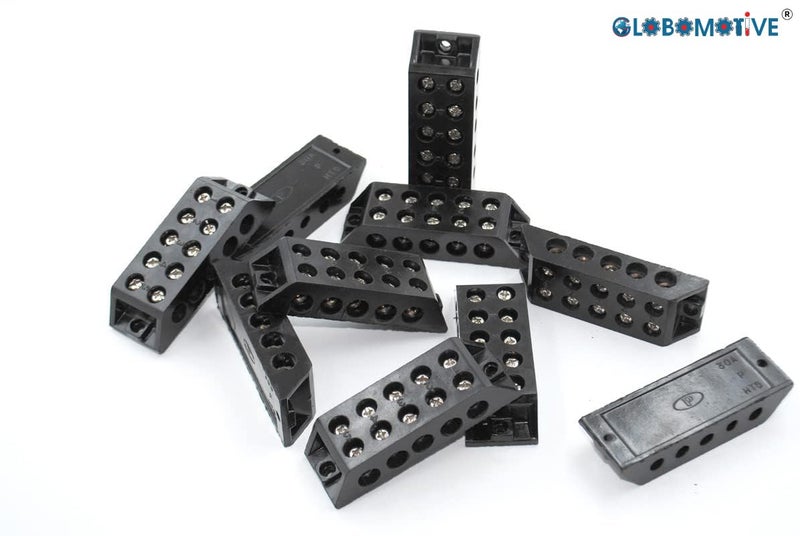 GLOBOMOTIVE GLOBOMOTIVE Control Panel 30A 5 Way Bakelite Connector Strip Double Row Barrier Black Terminal Pack of 3  - Image 4