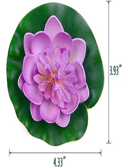 Generic 12 Pcs Artificial Floating Foam Lotus Flower with Water Lily Pad, Lifelike Ornanment Perfect for Home Garden Pond Decoration  - Image 3