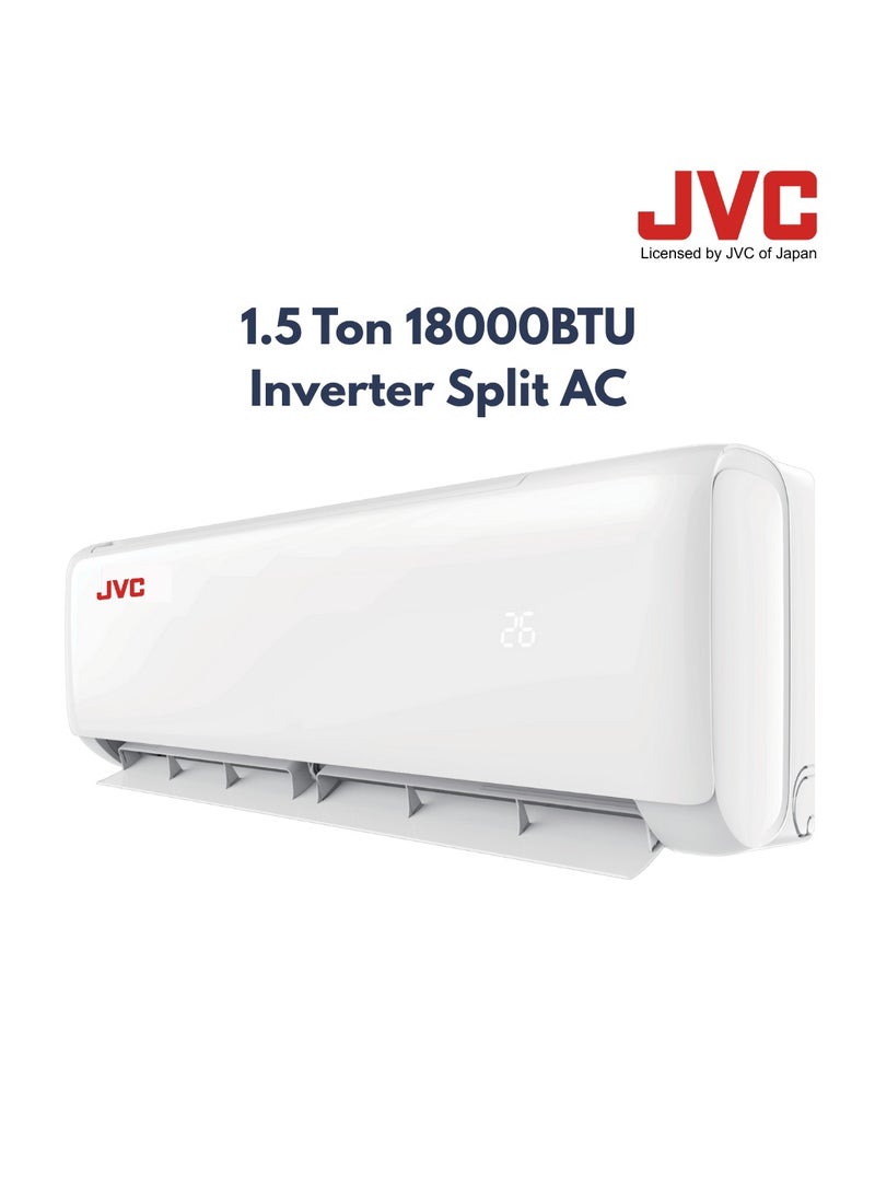 JVC JVC 1.5 Ton Inverter Split AC | 18000 BTU | T3 Rated | R32 Refrigerant | 4-Way Swing | Gold Fin Condenser | Consistent Cooling | Energy Efficient AC | 5 Years Compressor Warranty- WG-NACI38W5S - Image 1