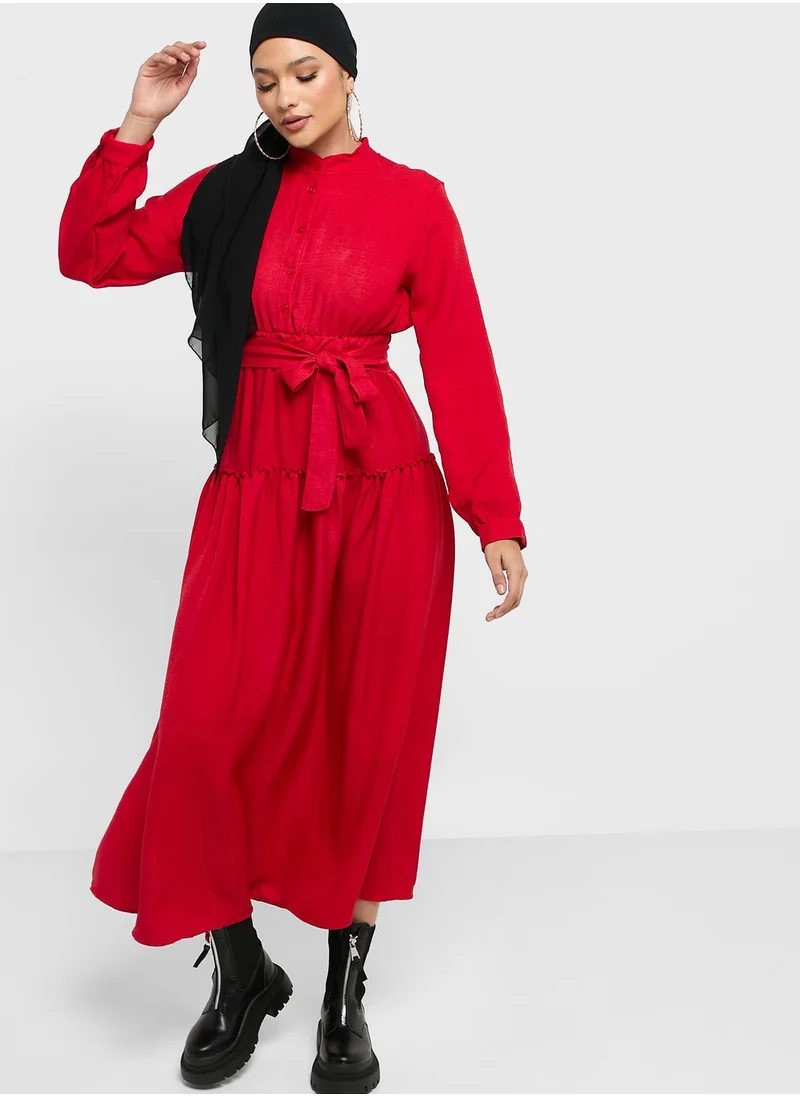 Khizana Belted A-Line Dress