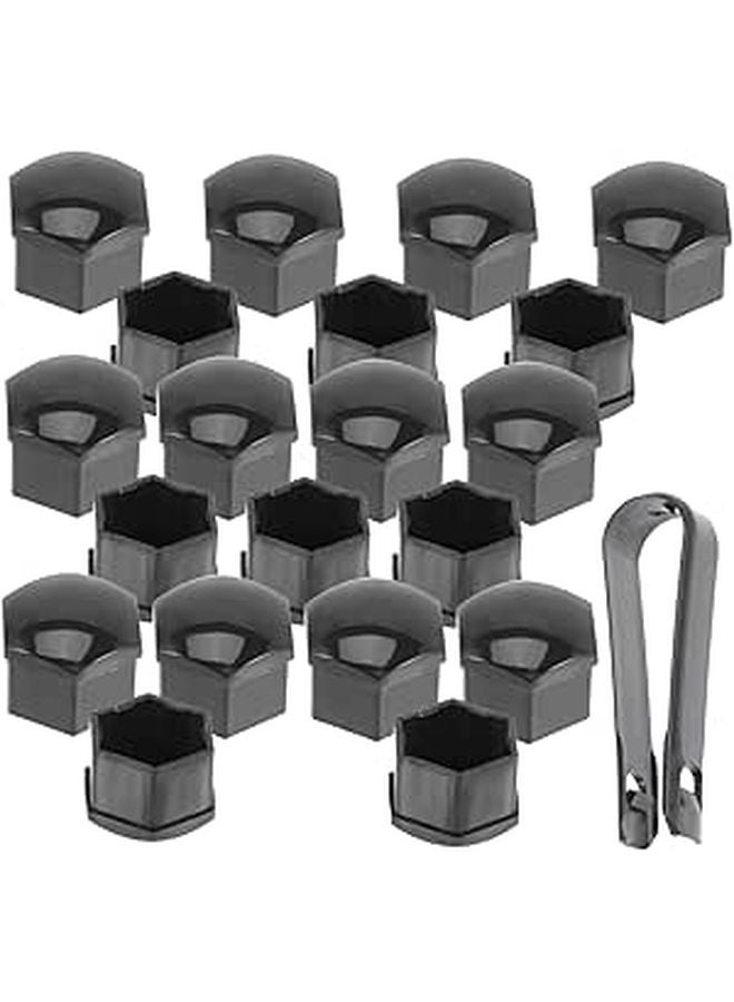 20Pcs Black Wheel Lug Nut Covers Durable Dust Protection Caps for Cars and Trucks - Image 1