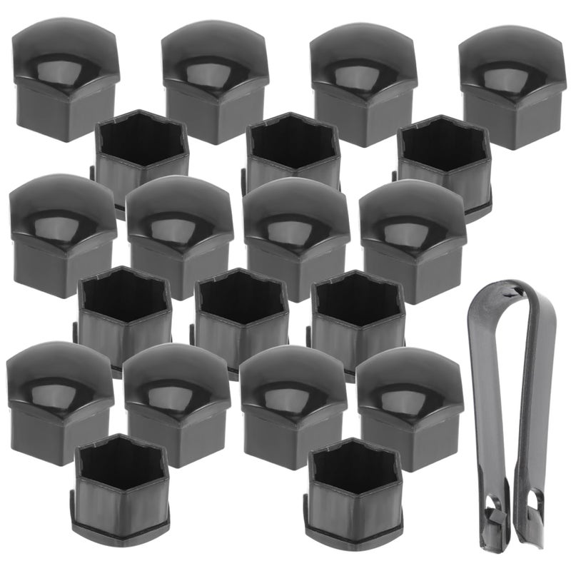 20Pcs Black Wheel Lug Nut Covers Durable Dust Protection Caps for Cars and Trucks - Image 2