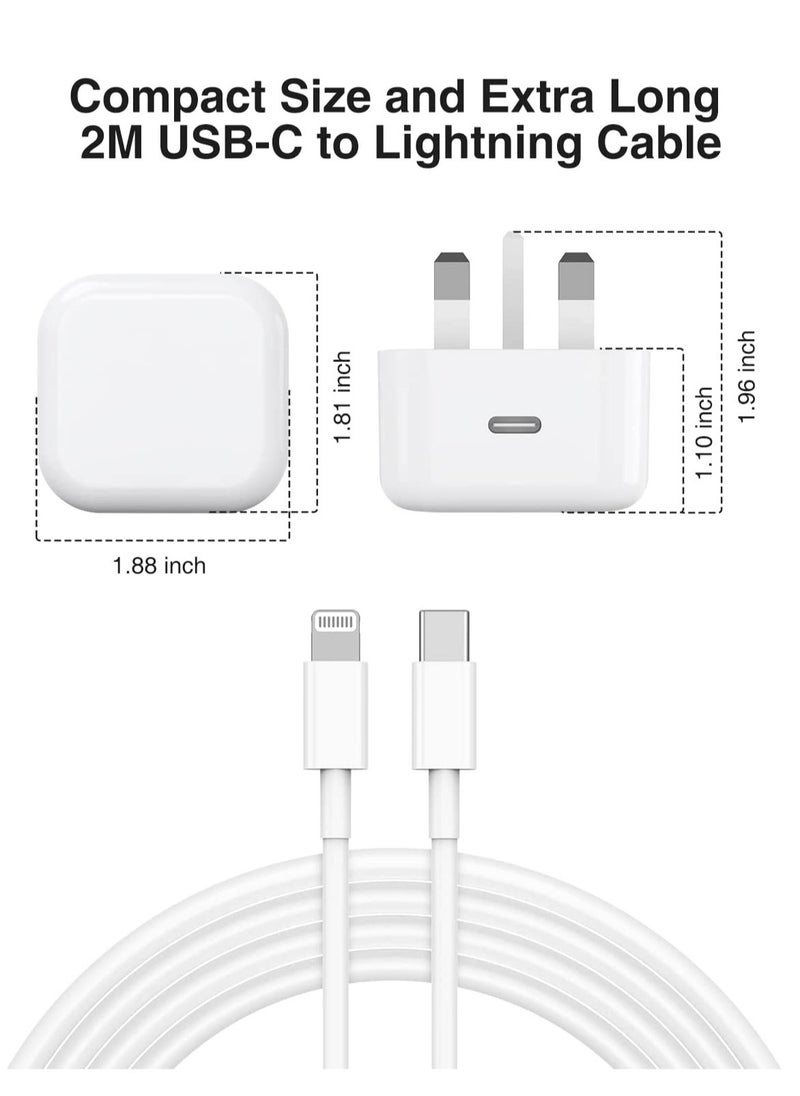 ELTRAZONE iPhone 13 Charger Plug and Cable, 20W USB C Plug with USB C Lightning Cable, USB C Apple Lightning Cable and iPhone Plug uk Charger for iPhone 13 Pro Max/12/12Mini/11/XR/XS/X/8  - Image 2