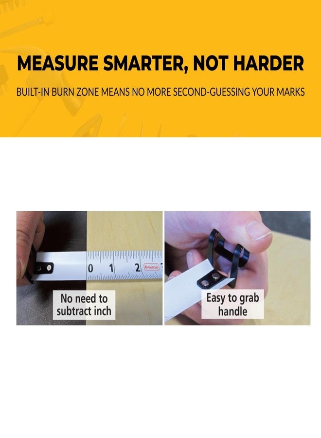 فاست كاب شريط قياس احتياطي قديم من FastCap ProCarpenter Burn One - مثالي للمحترفين وتحسينات المنزل - مع مشبك حزام يعمل بالرافعة ونظام قفل مزدوج - طول 16 قدمًا - 01976 - Image 5