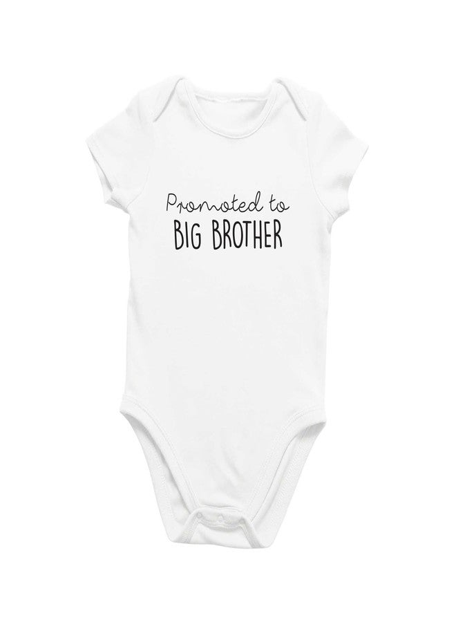 Printique Organic GOTS Certified Baby Onesie Unisex Bodysuit 0-18 months - Promoted To Big Brother | Family Baby Announcement (9-12 Months, Promoted To Big Brother) - Image 1