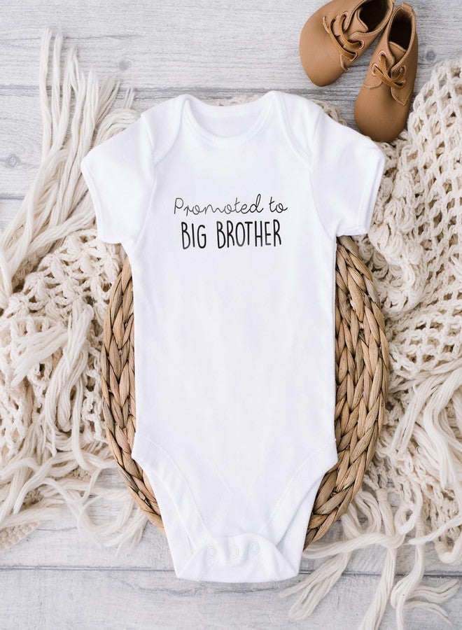 Printique Organic GOTS Certified Baby Onesie Unisex Bodysuit 0-18 months - Promoted To Big Brother | Family Baby Announcement (9-12 Months, Promoted To Big Brother) - Image 3