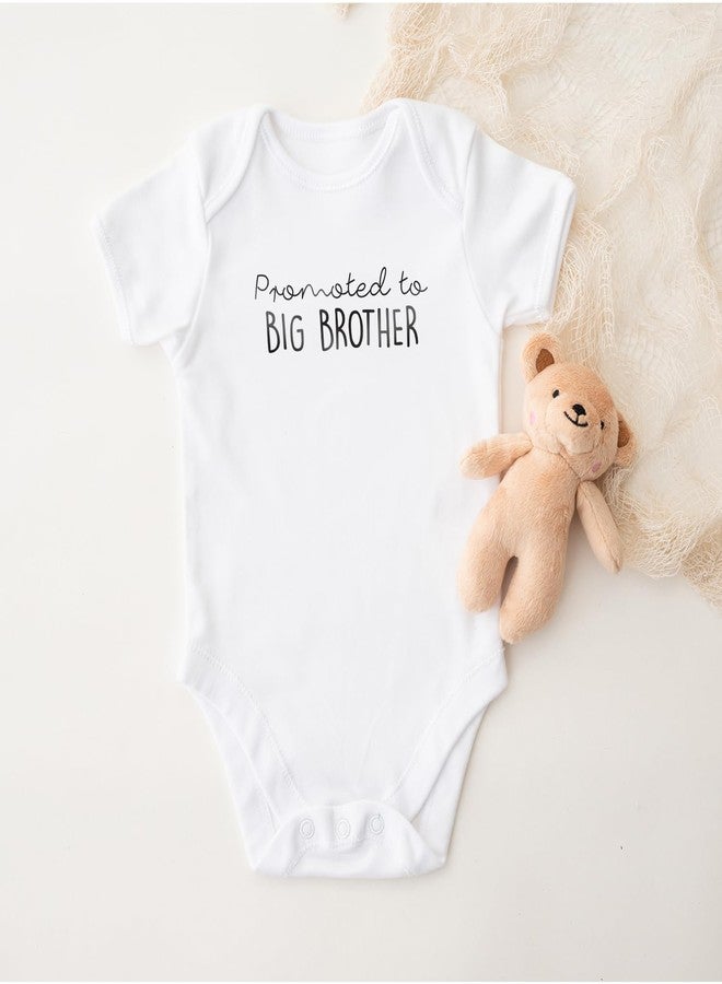 Printique Organic GOTS Certified Baby Onesie Unisex Bodysuit 0-18 months - Promoted To Big Brother | Family Baby Announcement (9-12 Months, Promoted To Big Brother) - Image 4