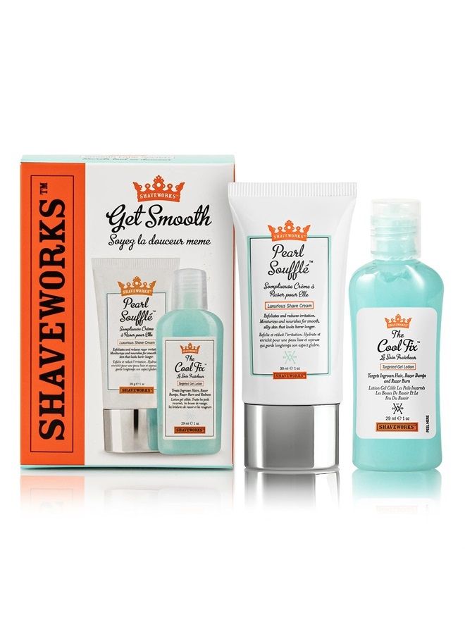 shaveworks Get Smooth Duo, Post Waxing and Shaving Solution for Ingrown Hair, Razor Bumps and Razor Burns, The Cool Fix, 1 Fl Oz. and The Pearl Soufflé Shave Cream, 1 Fl Oz. - Image 2