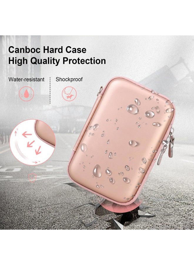 Canboc Hard Carrying Case for Maxone 250GB 320GB 500GB 1TB 2TB Ultra Slim Portable External Hard Drive HDD USB 3.0, Mesh Pocket, Rose Gold - Image 4