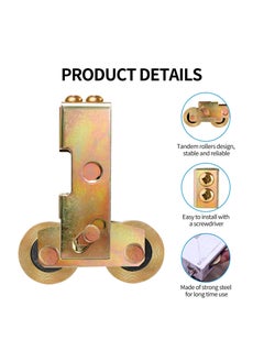 Y&D Sliding Patio Door Tandem Roller Assembly, SYOSI Rollers Replacement, 1-1/4 Inch Steel Ball Wheel Bearing, for Glass Screen Gate Window (2 Pack)  - Image 5