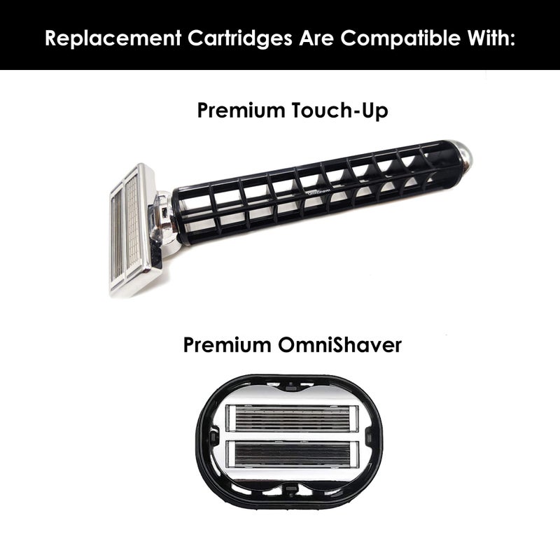 OmniShaver Premium Omnishaver Replacement Cartridge Refill Kit with Blade Removal Tool - Self Cleaning & Self-Stropping Shaving Razors for Men & Women - Safe & Smooth Mens Razors Blades Refills - 4 Cartridges - Image 2