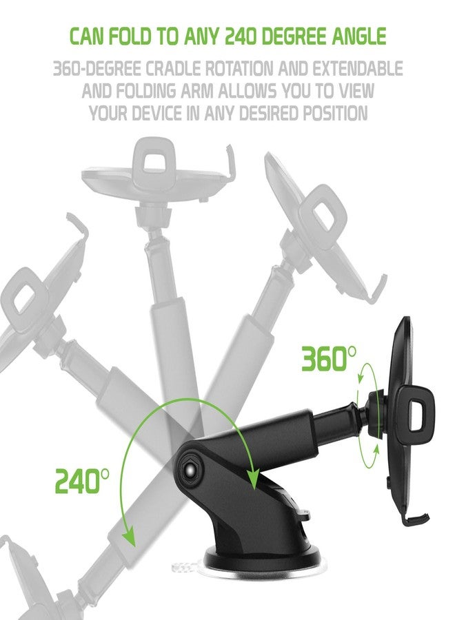 Cellet Dashboard/Windshield Phone Mount with Telescoping Arm - Adjustable Suction Holder, 360° Rotation, One-Touch Release - Fits iPhone 16/15/14 Pro Max, Samsung Galaxy S25/S24/S23 & More - Image 5