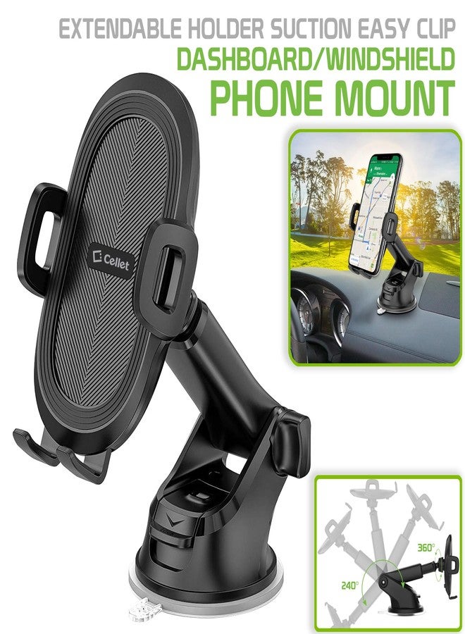 Cellet Dashboard/Windshield Phone Mount with Telescoping Arm - Adjustable Suction Holder, 360° Rotation, One-Touch Release - Fits iPhone 16/15/14 Pro Max, Samsung Galaxy S25/S24/S23 & More - Image 2