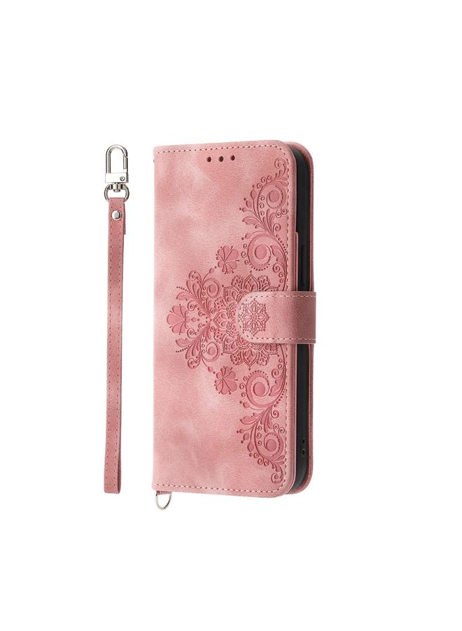 S-TOP Case For Samsung Galaxy S10+ Skin-feel Flowers Embossed Wallet Leather Phone Case - Image 2