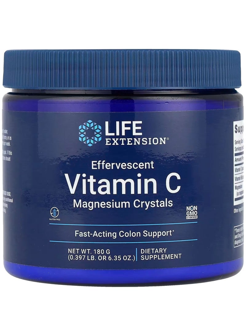 Life Extension, Effervescent Vitamin C, Magnesium Crystals, 6.35 oz (180 g)