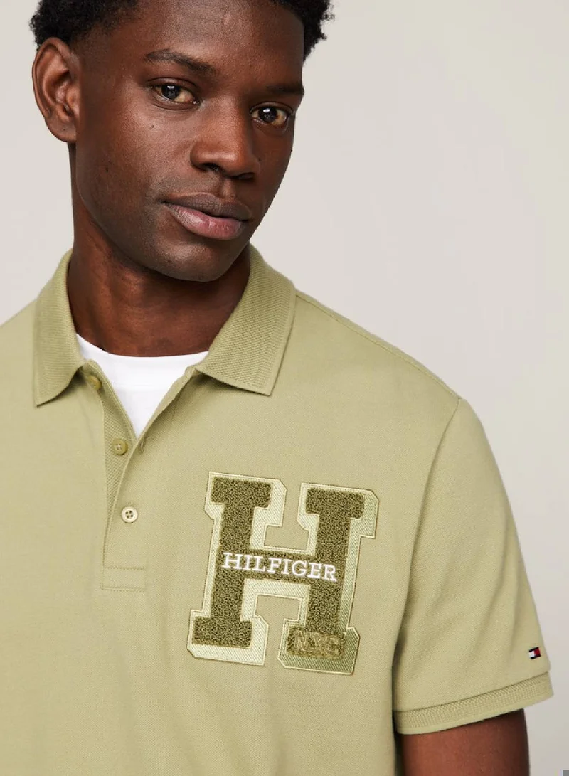 TOMMY HILFIGER Bouclé Logo Regular Fit Polo pique